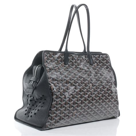 GOYARD Goyardine Sac Hardy Pet Carrier PM Black